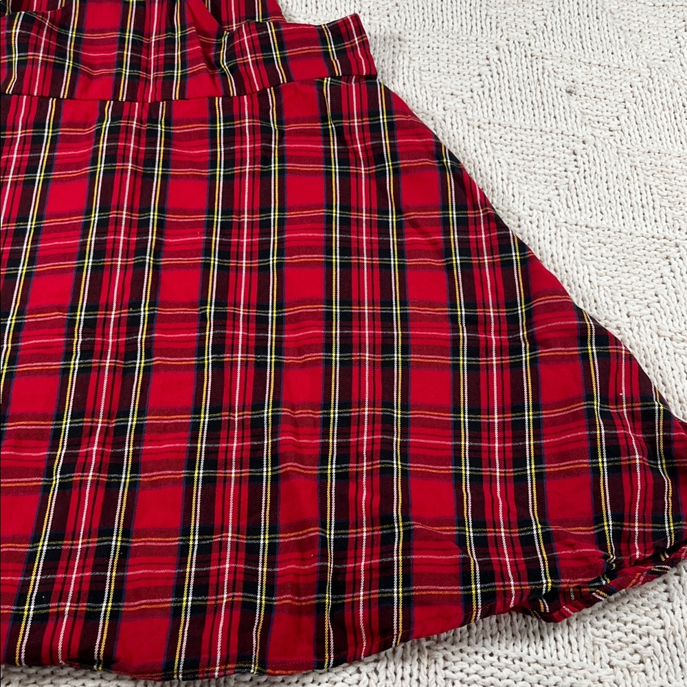 Hot Topic Red/Black Plaid O-Ring Skirtall Overall Zipper Dress - Picture 11 of 16